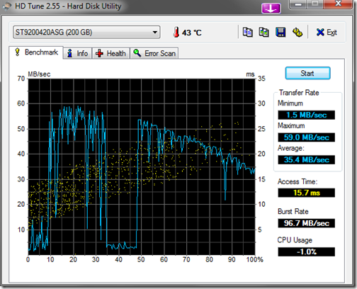 switch hard drive - clone hd to ssd: screenshot hdtune performance test